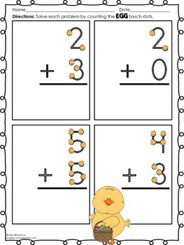 Easter Touch Dot Worksheets (Single Digit Addition) by ...