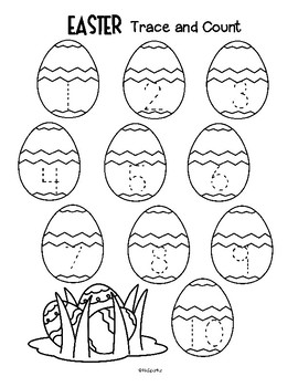 Download Easter Trace and Count 1-10 Numbers Fine Motor Preschool Free by KidSparkz