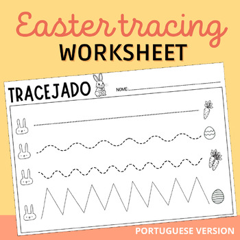 Preview of Easter Tracing Worksheet | Portuguese version