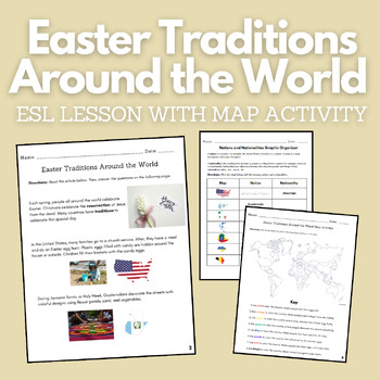 Preview of Easter Traditions from Around the World: ESL Lesson with Map Activity