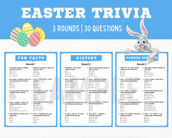 Preview of Easter Trivia, Easter Games, Easter Activities, Easter Party Games, Easter Game