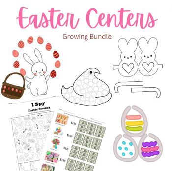 Preview of Easter Unit | Math, Literacy & Art Centers | GROWING BUNDLE 35% OFF