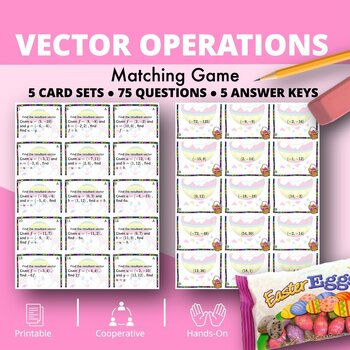 Preview of Easter: Vector Operations Matching Games