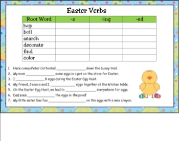 Preview of Easter Verbs for Smart Board