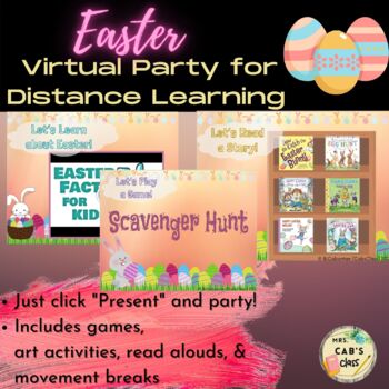 Preview of Easter Virtual Party Google Slides for Zoom or Google Meet