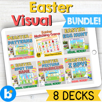 Preview of Easter Visual Boom Cards Bundle
