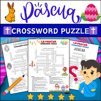 Preview of Easter Vocabulary Crossword⭐ La Pascua Crossword ⭐ Vocabulario del Día de Pascua