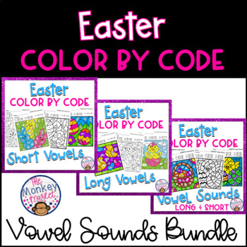 Preview of Easter Phonics Color by Code Worksheets
