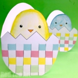 Easter Weaving Project - Chick Cards & Coloring Pages - Fi