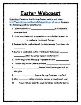 Preview of History of Easter Webquest