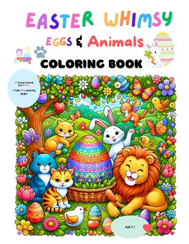 Preview of Easter Whimsy Eggs And Animals - Coloring Workbook