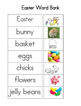 Easter Word Bank by Room 7 Fun | Teachers Pay Teachers