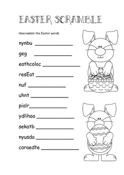 Easter Word Scramble by Little Miss Cupcake | Teachers Pay Teachers