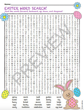 Easter Word Search! by Color with Kona | TPT