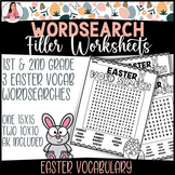 Easter Word Search - 3 Worksheets - First Second Grade - E