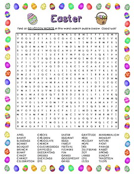 Preview of Easter Word Search (50 Words)