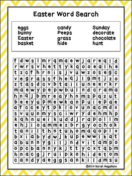 Preview of Easter Word Search FREEBIE!