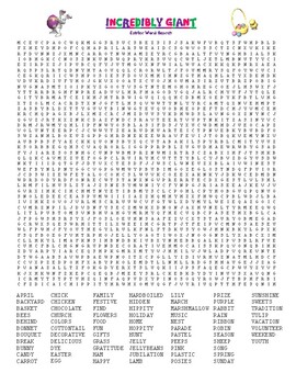 Preview of Easter Word Search: GIANT Edition to Keep 'em Busy!