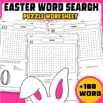 Preview of Easter Word Search Pages/+100 word search speciale for April Easter and Spring