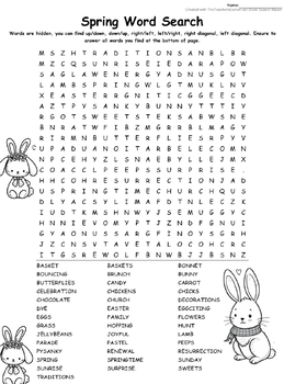 Preview of Easter Word Search Puzzle : Large Printable