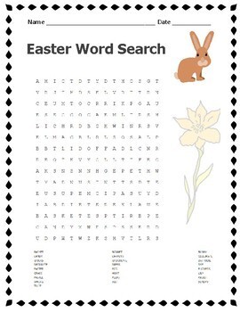 Easter Word Search Secular Non-Religious Printable and Digital Easel ...