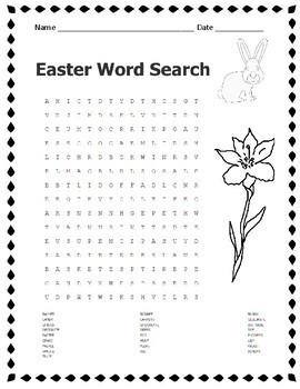 Easter Word Search Secular Non-religious Printable And Digital Easel 