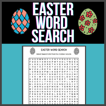 Preview of Easter Word Search Springtime 80 Words Easter-themed