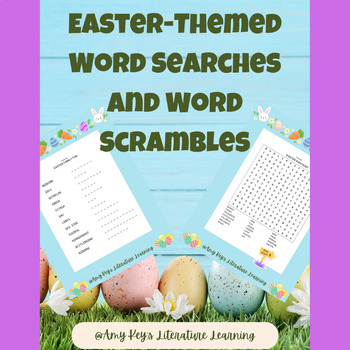 Preview of Easter Word Searches & Scrambles Puzzles Middle & High School No Prep 6-12