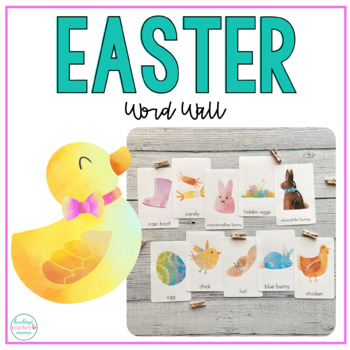 Preview of Easter Word Wall Vocabulary Cards, Montessori Inspired Cards