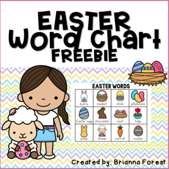 Preview of Easter Words Chart for Kindergarten Writing - FREEBIE!