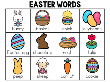 Easter Words Chart for Kindergarten Writing - FREEBIE! | TPT