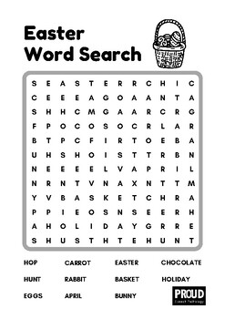 Easter Wordsearch by Proud Speech Pathology | TPT