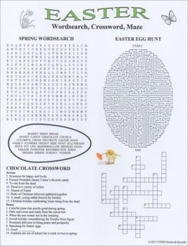 Preview of Easter Crossword Word Search Maze