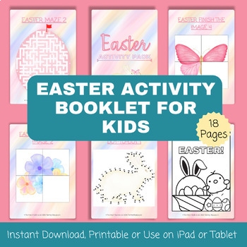 Preview of Easter Activities for Kids, Mazes, Easter Word Search, Dot-to-Dots, Coloring