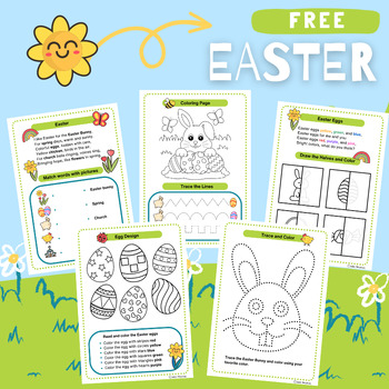 Preview of Easter Worksheet: Eater Poems,  Coloring Pages, Tracing, Egg Design