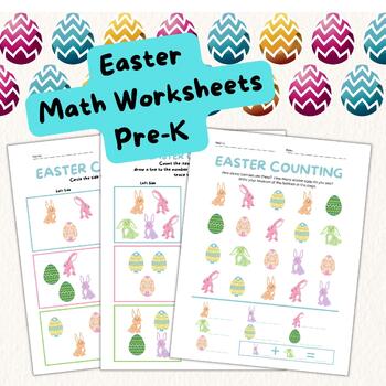 Easter Worksheets | Math Worksheets | Pre-K by ConductaPro | TPT