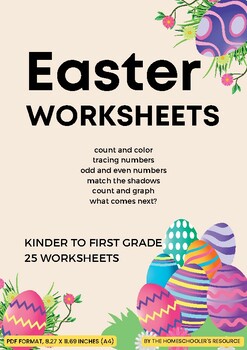 Preview of Easter Worksheets for Kinder to First Grade