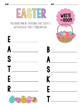 Easter Write The Room Sheets by Extra Sprinkle | TpT