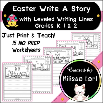 Preview of Easter Write a Story Prompts for Kindergarten, First & Second Grade