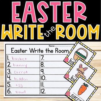 Preview of Easter Write the Room Kindergarten Activity April Spring