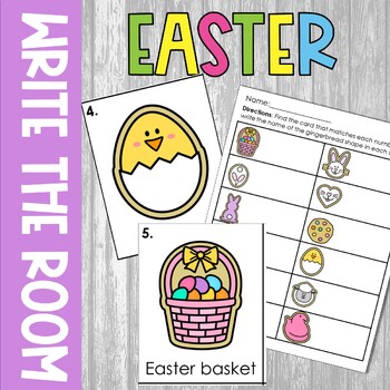 Preview of Easter Write the Room for Kindergarten