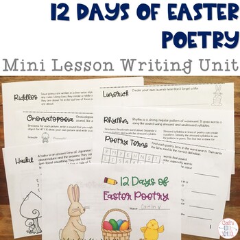 Preview of Easter Writing: 12 Days of Poetry Booklet
