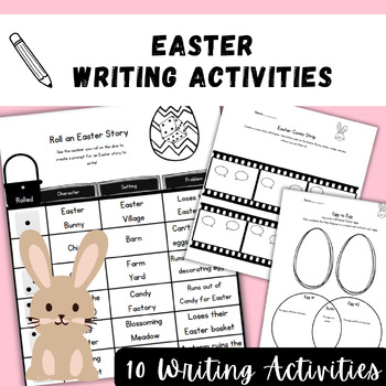 Preview of Easter Writing Activities- 10 Writing Prompts! Roll-a-Story, Poems, and more!