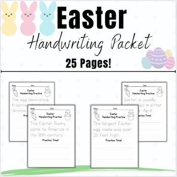 Preview of Easter Writing Activities Handwriting Practice Packet Letter Formation Sentence