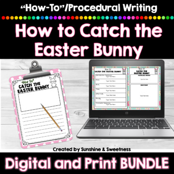 Preview of Easter Writing Activity Digital and Print Bundle | How to Catch the Easter Bunny