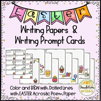 Easter Writing Paper, Acrostic Poem Paper, and Prompt Cards by ...