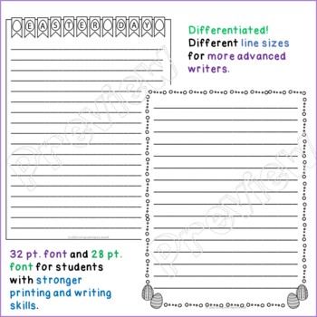 Easter Writing Paper Differentiated K-3 Classroom