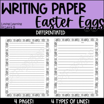 Preview of Easter Writing Paper for Primary - Differentiated       Printable and Digital