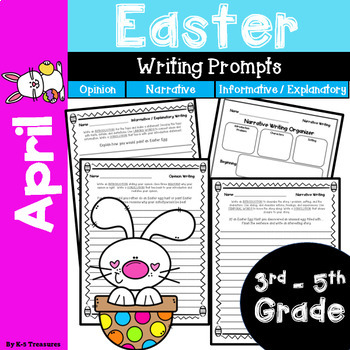Preview of Easter Writing Prompts: Opinion, Narrative, and Informative | 3rd-5th Grade