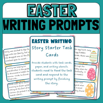 Preview of Easter Writing Prompts for the Classroom - 30 task cards, Creative Writing